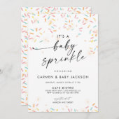 Baby Sprinkle Shower Invitation Confetti Sprinkles Kaart (Voorkant / Achterkant)