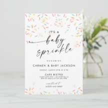 Baby Sprinkle Shower Invitation Confetti Sprinkles