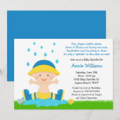 Baby Sprinkle Shower Invitation for Baby Boy Kaart (Voorkant / Achterkant)