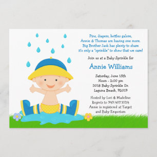 Baby Sprinkle Shower Invitation for Baby Boy Kaart