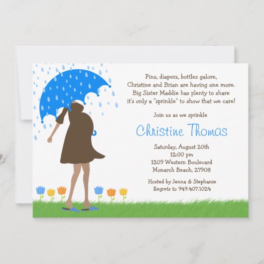 Baby Sprinkle Shower Invitation for Baby Boy Kaart (Voorkant)