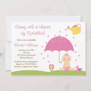 Baby Sprinkle Shower Invitation for Baby Girl Kaart