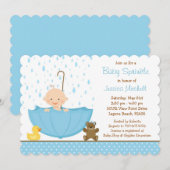 Baby Sprinkle Shower Invitation for Boy Kaart (Voorkant / Achterkant)