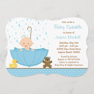 Baby Sprinkle Shower Invitation for Boy Kaart