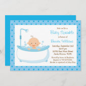 Baby Sprinkle Shower Invitation for Boy Kaart (Voorkant / Achterkant)