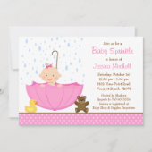Baby Sprinkle Shower Invitation for Girl Kaart (Voorkant)