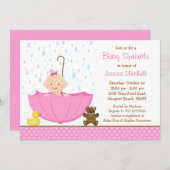 Baby Sprinkle Shower Invitation for Girl Kaart (Voorkant / Achterkant)