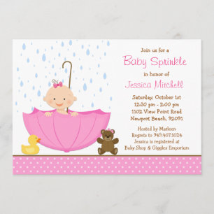 Baby Sprinkle Shower Invitation for Girl Kaart