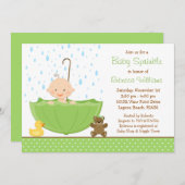 Baby Sprinkle Shower Invitation Gender Neutral Kaart (Voorkant / Achterkant)