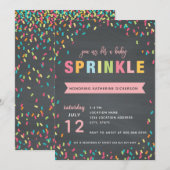 Baby Sprinkle Shower Invitation roze Girl Kaart (Voorkant / Achterkant)