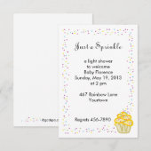 Baby Sprinkle Shower Invitation Yellow Cupcake Kaart (Voorkant / Achterkant)