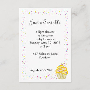 Baby Sprinkle Shower Invitation Yellow Cupcake Kaart