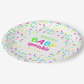 Baby Sprinkle Shower Kleurrijke Regenboog Sprinkle Papieren Bordje (Gekanteld)
