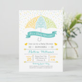 Baby Sprinkle Shower Lacy Umbrella Invitation Kaart (Staand voorkant)