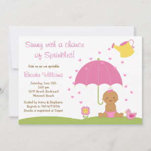 Baby Sprinkle Shower Uitnodiging Afrikaans-Amerika