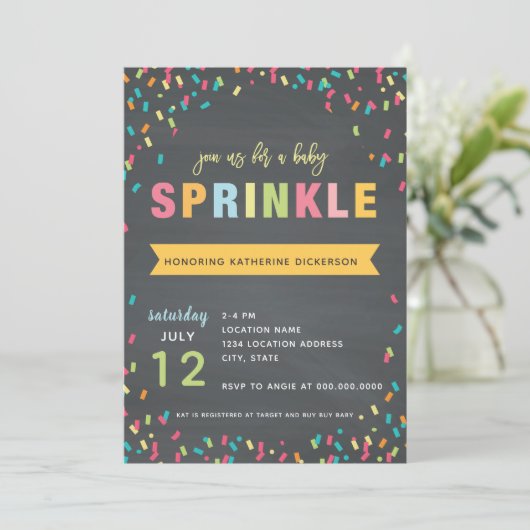Baby Sprinkle Shower-uitnodiging in meerdere kleur Kaart (Staand voorkant)