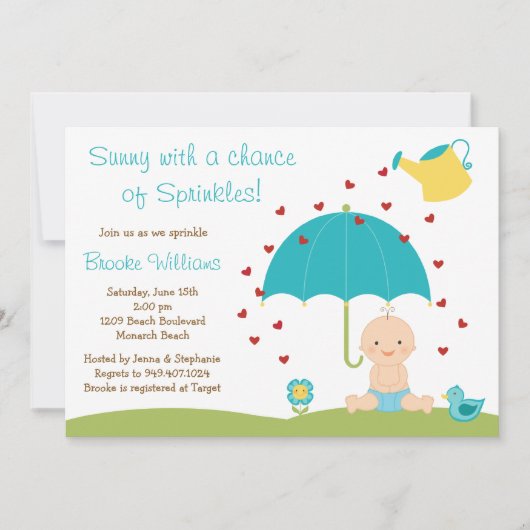Baby Sprinkle Shower-uitnodiging Kaart (Voorkant)