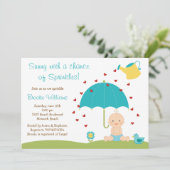 Baby Sprinkle Shower-uitnodiging Kaart (Staand voorkant)