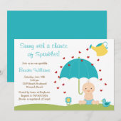 Baby Sprinkle Shower-uitnodiging Kaart (Voorkant / Achterkant)