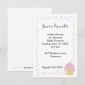 Baby Sprinkle Shower-uitnodiging met roze cake Kaart (Voorkant / Achterkant)