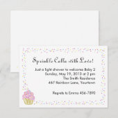 Baby Sprinkle Shower-uitnodiging met roze cake Kaart (Voorkant / Achterkant)