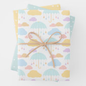 Baby Sprinkle Sunshine Rainbows Umbrella Wrapping Inpakpapier Vel (In situ)