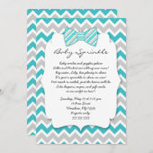 Baby Sprinkle Turquoise gray Bow stropdas baby sho Kaart (Voorkant / Achterkant)
