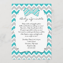 Baby Sprinkle Turquoise gray Bow stropdas baby sho Kaart