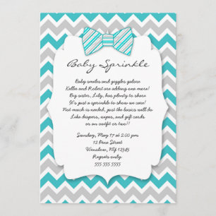 Baby Sprinkle Turquoise gray Bow stropdas baby sho Kaart