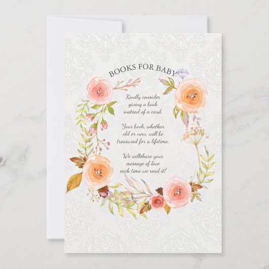 Baby Sprinkle Typografie Waterverf Floral Wreath Kaart (Achterkant)