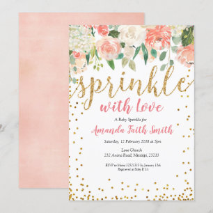Baby Sprinkle Uitnodiging Kaart Bloemen