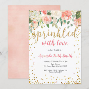 Baby Sprinkle Uitnodiging Kaart Bloemen