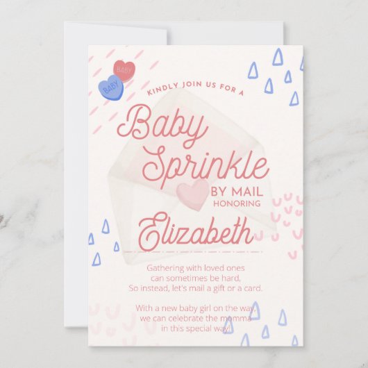 Baby Sprinkle Uitnodiging per Post (Voorkant)