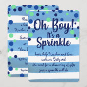 Baby Sprinkle - Uitnodiging voor baby jongen (Voorkant / Achterkant)