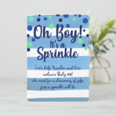 Baby Sprinkle - Uitnodiging voor baby jongen (Staand voorkant)