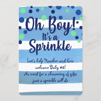 Baby Sprinkle - Uitnodiging voor baby jongen
