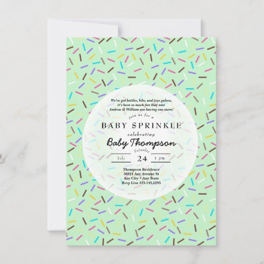 Baby Sprinkle Uitnodigingen (Voorkant)