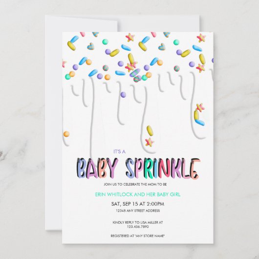 Baby Sprinkle Uitnodigingen (Voorkant)