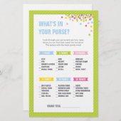 Baby Sprinkle Wat zit er in je tas spel - Groen Briefpapier (Voorkant / Achterkant)