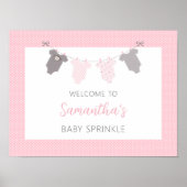 Baby Sprinkle Welkomstbord - meisjeslijn Poster (Voorkant)