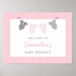 Baby Sprinkle Welkomstbord - meisjeslijn Poster