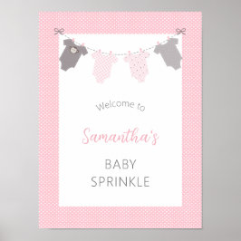 Baby Sprinkle Welkomstbord - meisjeslijn Poster