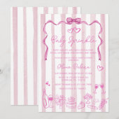 Baby Sprinkle Whimsical Hand Drawn Baby Shower Kaart (Voorkant / Achterkant)