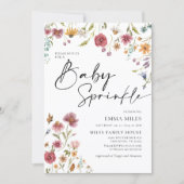 Baby Sprinkle, Wildflower Baby shower Invitation Kaart (Voorkant)