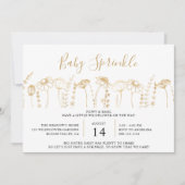 Baby Sprinkle Wildflower Gold Sketch Baby shower Kaart (Voorkant)