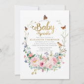 Baby Sprinkle Wildflowers Butterflies Baby shower Kaart (Voorkant)