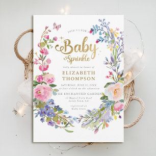 Baby Sprinkle Wildflowers Whimsical Baby shower Kaart