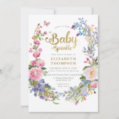 Baby Sprinkle Wildflowers Whimsical Baby shower Kaart (Voorkant)
