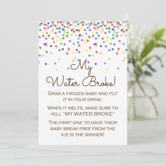 Baby Sprinkled Baby shower Spel Teken Grootte 5x7" Kaart (Staand voorkant)