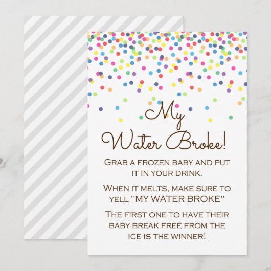 Baby Sprinkled Baby shower Spel Teken Grootte 5x7" Kaart (Voorkant / Achterkant)